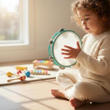 Imagem de Pandeiro Infantil Color 15cm - Instrumento Musical Educativo Criativo 