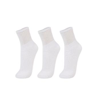 Imagem de Meia Esportiva Cano Médio Trifil Ref.8721 - Kit Com 3, Branco, 35-38