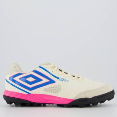 Imagem de Chuteira Umbro Pro 5 Bump Club Society Branca e Rosa, 41