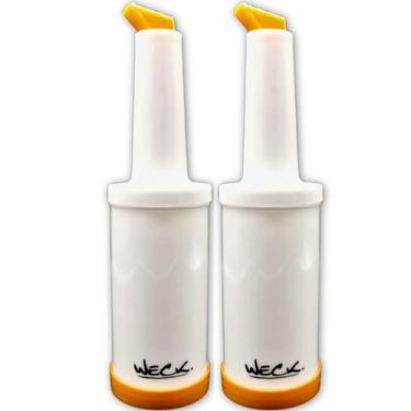 Imagem de Kit 2 Garrafa Store'n Pour 1 Litro Laranja Para Caldas Licores Drink B