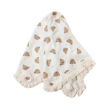 Imagem de Mantas De Algodão Muslin Respirável Com Franjas Para Bebês E Crianças,