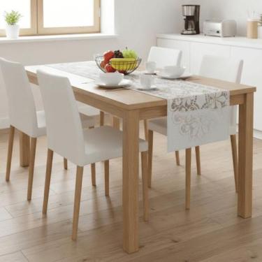 Imagem de Trilho De Mesa Em Tecido Peça Pronta - Plast.co, Branco, Branco