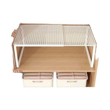 Imagem de Prateleira Telescópica Ajustável E Empilhável Para Armário, Divisória 