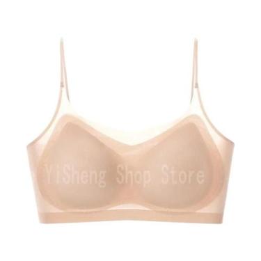 Imagem de Sutiã Halter Sem Costura De Seda Gelada Respirável Para Mulheres Com S