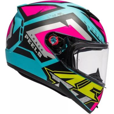 Imagem de Capacete Fechado Peels Moto Icon 23 Track Verde Agua Fosco/Pink