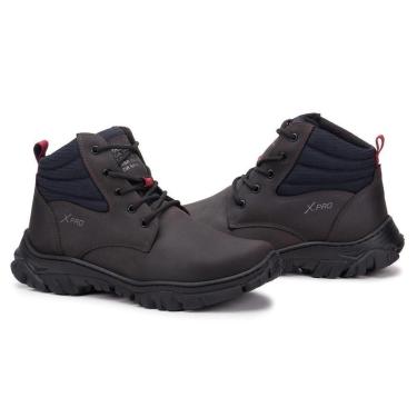 Imagem de Bota Coturno Cano Curto Tratorada Masculino Couro moda Casual com Cadarco Dia a Dia Resistente-Masculino