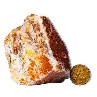 Imagem de 01 Aragonita Raio Laranja Pé Serrado 8 a 12cm 400 a 500g Tipo B - Cris