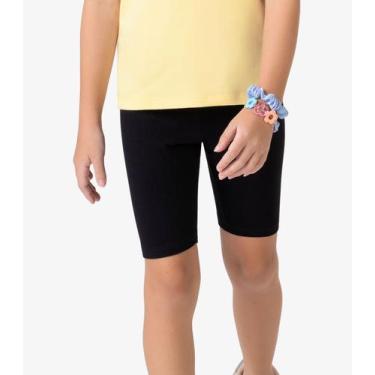 Imagem de Bermuda Ciclista Infantil Feminina Rovi Kids Preto, 14, Preto