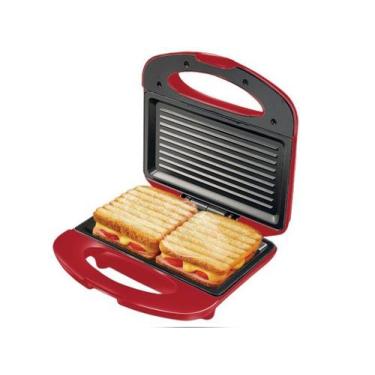 Imagem de Sanduicheira Grill Premium Mondial Vermelho e Inox 800W S-19, Vermelho