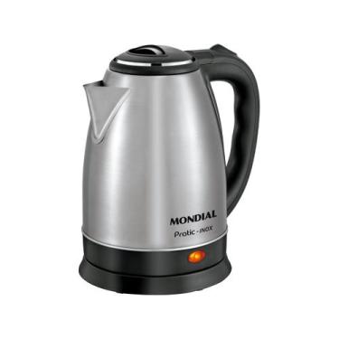 Imagem de Chaleira Elétrica Mondial Premium Inox 1200W CE-06, Preto e Prata, 220
