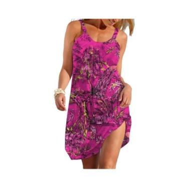 Imagem de Vestido Sem Mangas Estilo Étnico Feminino Casual De Verão Moda Elegant