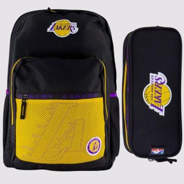 Imagem de Kit Mochila e Estojo NBA Lakers Legend Preto - Sestini, Único
