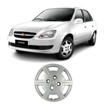 Imagem de Kit 4 Calotas Aro 13 GM Corsa 09 Em Diante Grid Prata - GRID/HB - CALO
