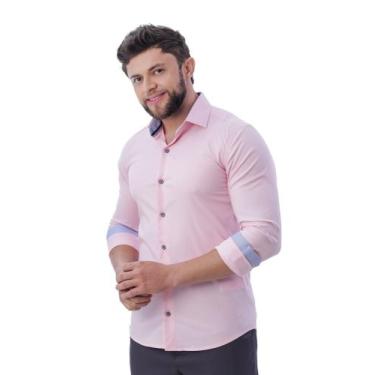 Imagem de Camisa Social Masculina Amil Manga Longa Slim Sem Bolso Com Elastano 1