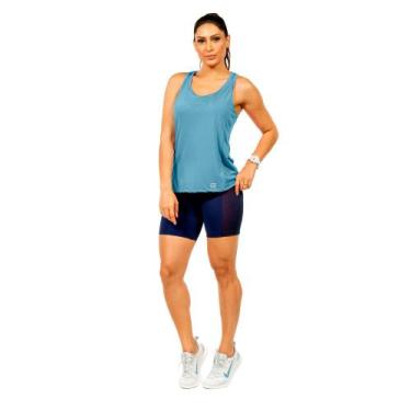 Imagem de Regata Feminina Meia Malha Dry Proteção UV 50+ Ref. 592104 Cor:AzulTam