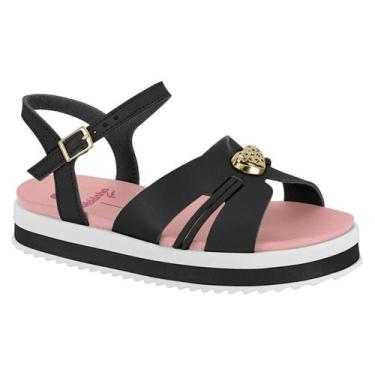Imagem de Sandalia Infantil Menina Molekinha Plataforma 23051574, Preto, 31