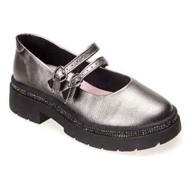 Imagem de Sapato Boneca Infantil Menina Com Strass Molekinha 2576202, Prata velh