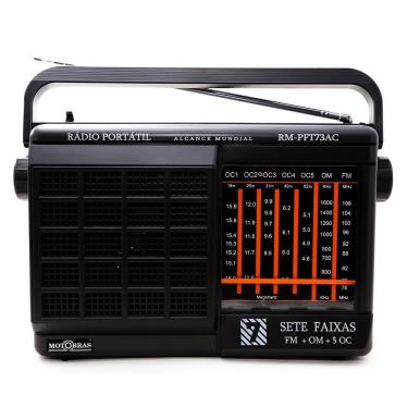 Imagem de Rádio Portátil Motobras Pft73 7 Faixas com Alça e Fone 1000W Bivolt Preto