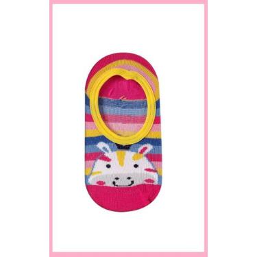 Imagem de Meia Sapatilha Infantil Antiderrapante - Zebra Colorida - Duck Meias, 