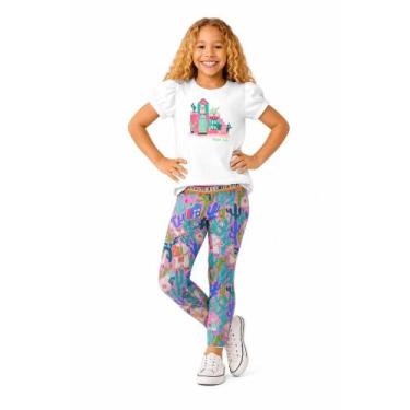 Imagem de Legging Infantil Menina Vila de Alinhavos Alphabeto Rosa, Rosa e esmer