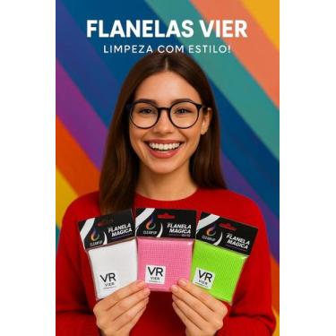 Imagem de Kit 3 Flanelas VR Microfibra Cor:Branca