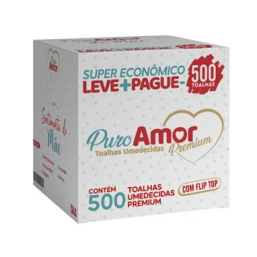 Imagem de Kit com 500 Toalhas Umedecidas Premium Puro Amor  tecido mais grosso