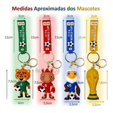 Imagem de Kit Com 4 Chaveiros Mascote Copa do mundo 2026 Sortidos cor: Variada -