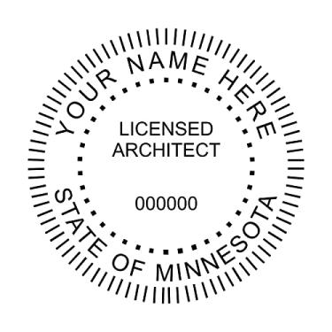 Imagem de Carimbo de autotinta, carimbo de arquiteto, carimbo de borracha, carimbo personalizado, carimbo de arquiteto para estado de Minnesota