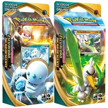 Imagem de 2 Decks Pokémon Espada e Escudo 3 Escuridão Incandescente Darmanitan de Galar e Sirfetch'd de Galar Copag Cards Cartas