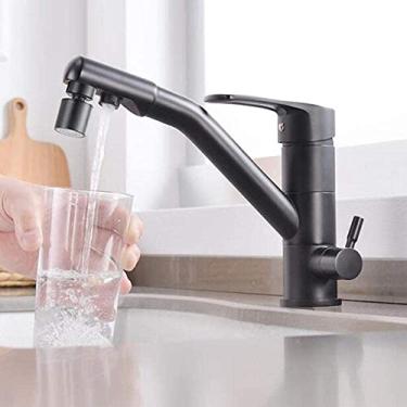 Imagem de Torneira 3 em 1 multifunções para torneira de pia com filtro de água purificada e filtro giratório de 3 vias