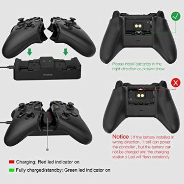 Fosmon Dual 2 MAX Charger with 2X 2200mAh Rechargeable Battery Pack  Compatible with Xbox Series X/S(2020), Xbox One/One X/One S Elite  Controllers