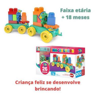 Imagem de Brinquedo Educativo Blocos De Montar Encaixar Trem 26 Peças - Dismat