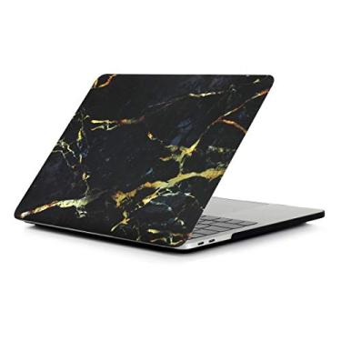 Imagem de DESHENG Clipes de Proteção para Smartphone Textura Ouro Preto Padrão de Mármore Laptop Capa Protetora PC para MacBook Pro 15,4" A1990 (2018) Bolsa para Celular
