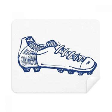 Imagem de Sapatos de futebol de desenho animado azul pano de limpeza limpador de tela 2 peças tecido de camurça