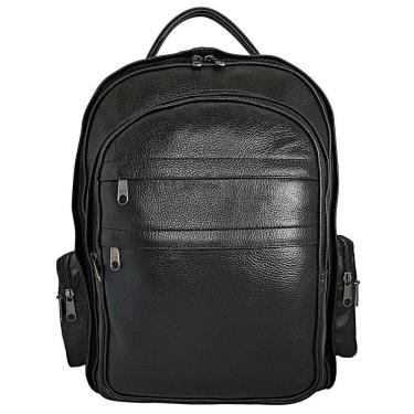 Imagem de Mochila Grande De Couro Legítimo Para Notebook E Viagem