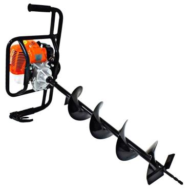 Imagem de KIT Perfurador de Solo Vulcan VPS520-S 2T 52CC 2,5HP com Broca 80x15cm + Broca Extras Kawashima 80x6cm e 80x25cm Duplo Espiral e Lâmina de Videa