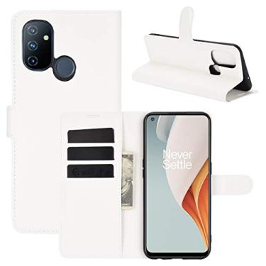 Imagem de YUNCHAO Caixa de telefone Para OnePlus Nord N100 Litchi Texture Horizontal Flip Case Protetora com Slots & Card Slots & Carteira capa para celular