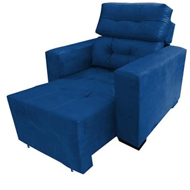 Imagem de Bau Poltrona Reclinável Retrátil Isabelle Marinho - Moderno - Azul - 71 cm - Cadeira de Escritório