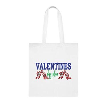 Imagem de Sacola de Plano de Dia dos Namorados, Presente Engraçado, Bolsa de Ombro, Sacos Reutilizáveis, Cesta de Aniversário de Natal, Branco