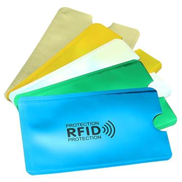 Imagem de PATIKIL Capas coloridas para cartão de crédito com bloqueio de RFID, pacote com 30 suportes protetores sem contato para bolsa NFC, 5 cores