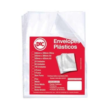 Imagem de Pacote De Envelopes Plásticos 4 Furos A4 Grosso C/ 25Fls-Dac