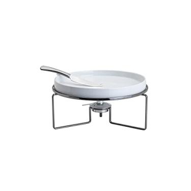 Imagem de Rechaud para Queijo Brie de Cerâmica com Suporte e Faca Black 27cm x 14cm - Wolff