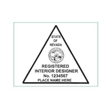 Imagem de Carimbo de borracha pré-tinta Evo 115 de designer de interiores registrado para o Estado de Nevada.