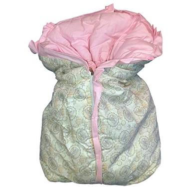 Imagem de Cobertor Saco Manta para Bebê Analu Kids 60x40x14cm - Estampa Urso Bege com Rosa