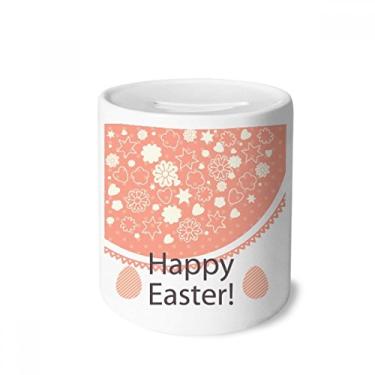 Imagem de DIYthinker Caixa de moedas de cerâmica com flor de ovo colorida Feliz Páscoa para presente de cofrinho