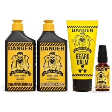 Imagem de Kit Barba Forte Sh + Cond Danger 250ml + Oleo Danger 30ml + Beard Bálsamo 170g