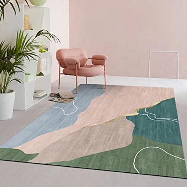 Imagem de jia cool Carpete, marroquino, boêmio, fácil limpeza, para quarto, cozinha, sala de estar, tapete de área sem queda, 120 x 160 cm Geometria-27