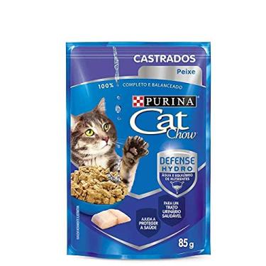 Imagem de Ração Nestlé Purina Cat Chow Castrados Sachê Peixe ao Molho 85gr