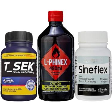 Imagem de L-Phinex 480ml Abacaxi + Sineflex 150 Cápsulas + T_Sek 120g - Power Supplements