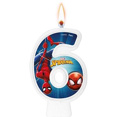 Imagem de Vela Numeral Spider Man Animacao Numero 6 01 Un.